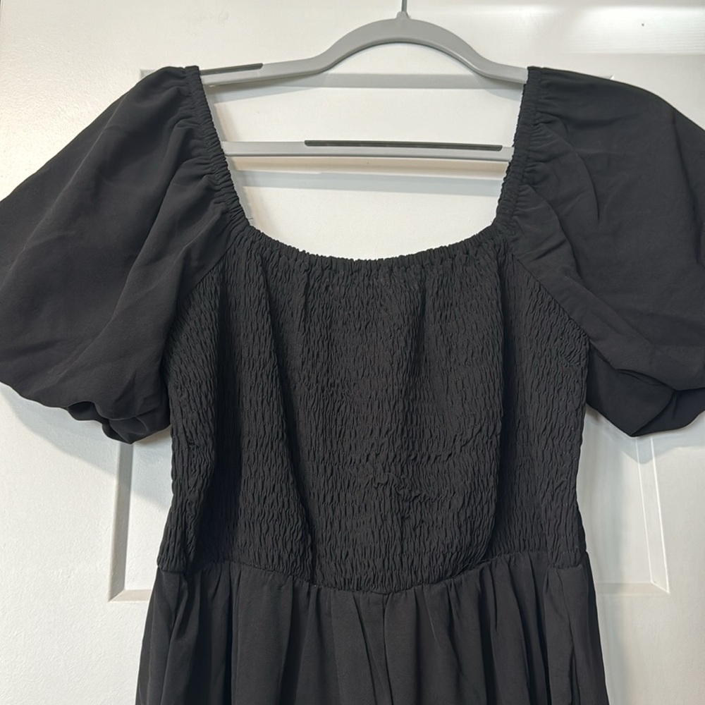 Women’s Black Short Sleeve Jumpsuit Pants Pull On Medium New - Picture 3 of 15